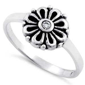 Diamond Flower ring 925